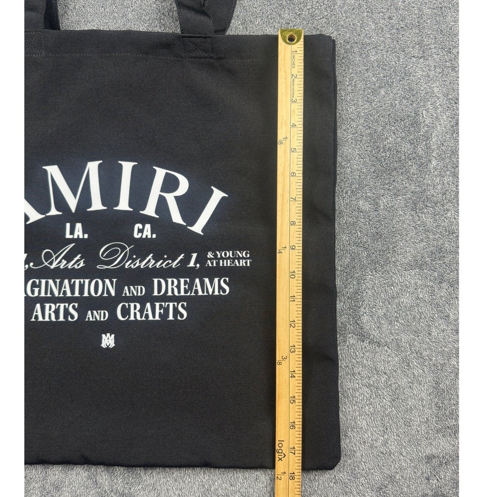 Amiri Arts District Canvas Tote Bag Black Graphic Print AMBGT01066011 NEW - Picture 7 of 8